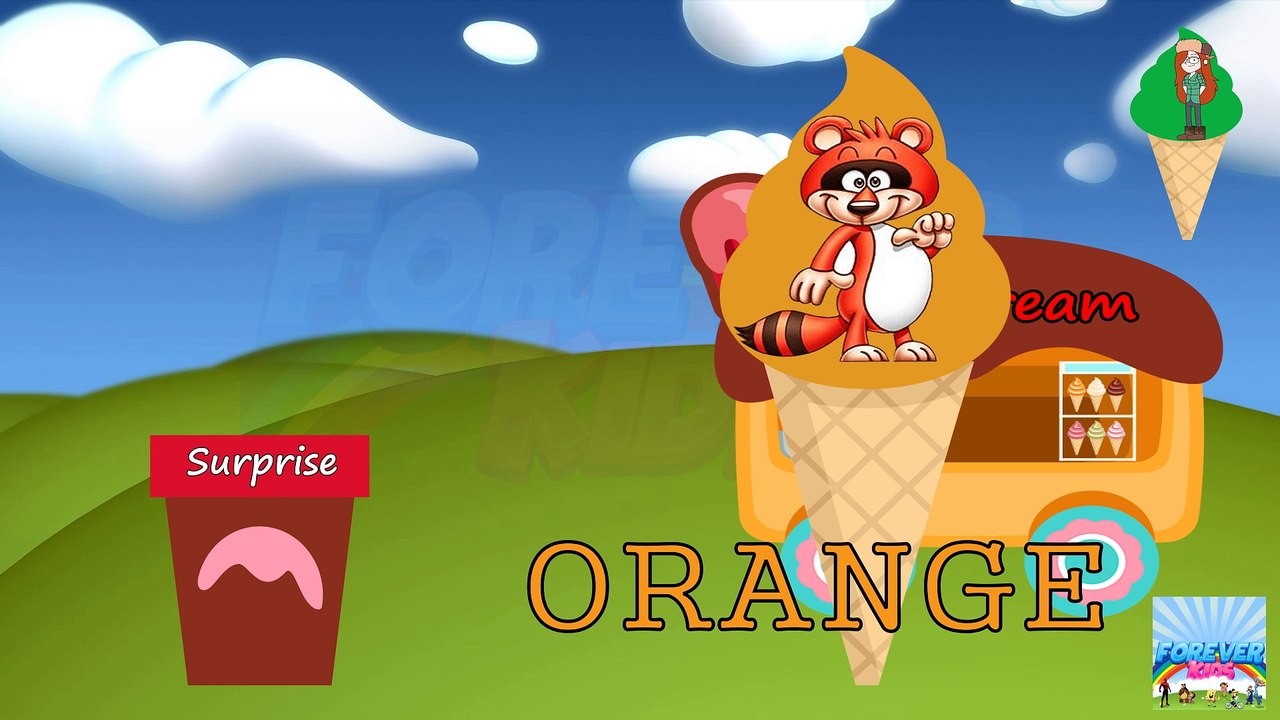 I'm learning the colors with ice cream