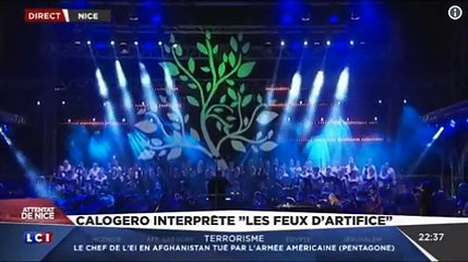 Le chanteur Calogero bouleversé lors de son hommage à Nice