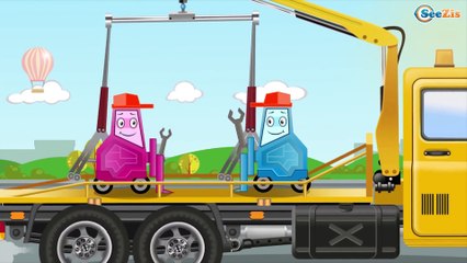 Yellow & Red Racing Cars Adventures - Big Race with The Police Car. New Cartoon for Kids