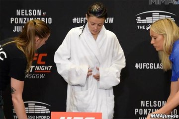 Joanne Calderwood weighs in (and over) at UFC Fight Night 113 in Glasgow