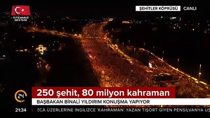 Başbakan Binali Yıldırım Demokrasi mitinginde vatandaşa sesleniyor