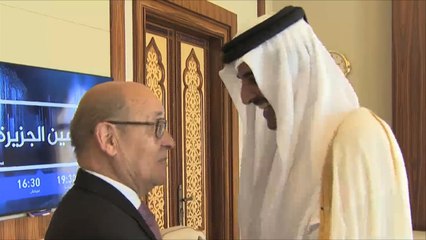 لودريان يلتقي أمير قطر ويدعم الوساطة الكويتية