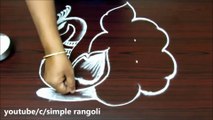 latest peacock rangoli designs with 5x3 dots, beautiful kolam designs, creative peacock muggulu