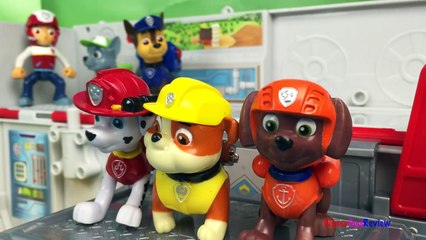 Persecución versión parcial de programa patrulla patrullero pata rocoso escombros Marshall zuma skye nickelodeon unboxing