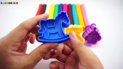 Learn Colours with Play Dough Modelling Clay with Molds Fun and Creative for Children Todd