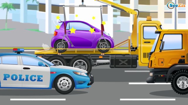 Red Truck with Excavator & Trucks in the City Adventures | Episodes for kids | Car Cartoon Animation