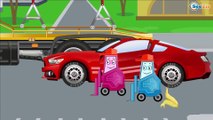 Yellow & Red Racing Cars and Tow Truck - The Big Race in the City of Cars | Cartoon for Kids