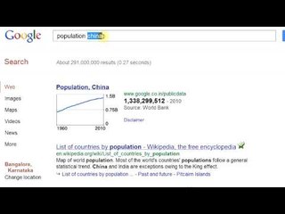 Google Search Tip 27 - Check Population