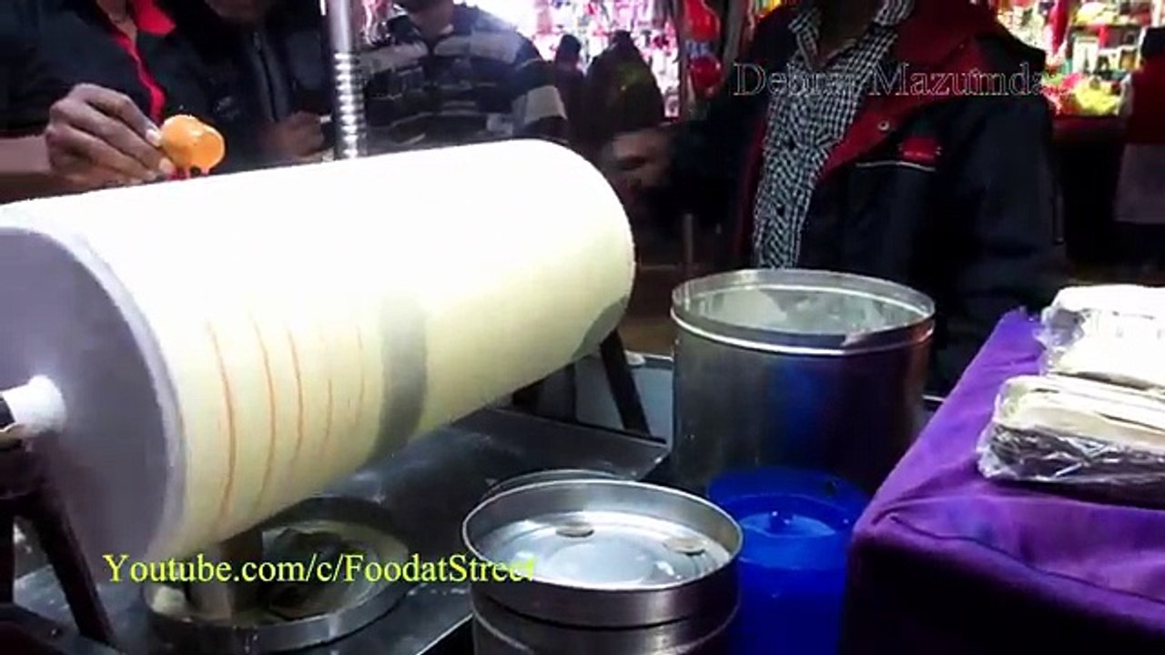 Indian Street Food Kolkata - Roller Ice Cream - Street Food India -- Food at Street