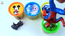 Сups Stacking Play Doh Bottles Clay Toys Talking Tom Mickey Mouse Frozen Elsa McQueen Dino