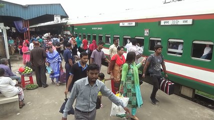Dhaka bound Chittra Express Train are at Jessore Junction Railway Station of Bangladesh Railway