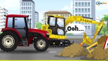 Real Diggers Excavator Trucks with Giant Crane incl Construction Vehicles Kids Cartoons