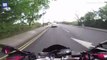 Moment Mercedes driver aggressively tailgates woman motorcyclist