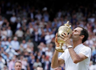 Roger Federer wins record eighth Wimbledon title