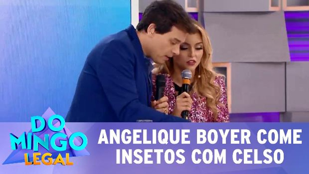 Angelique Boyer come insetos com Celso Portiolli