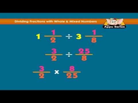 Learn Fractions - Dividing Fraction With Whole & Mixed Number