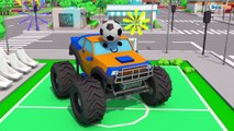 Monster Truck HIT Ball Kids Learning & The Tow Truck Cartoon for children 3D - Cars & Truck Stories