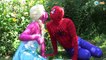 Frozen Elsa & Spiderman Elsa LOSES HER DRESS Princess Anna Maleficent Spidergirl Superheroes Real :)