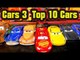 Cars 3 Top 10 Cars pick featuring Lightning McQueen Jackson Storm and Cruz Ramirez with Doc