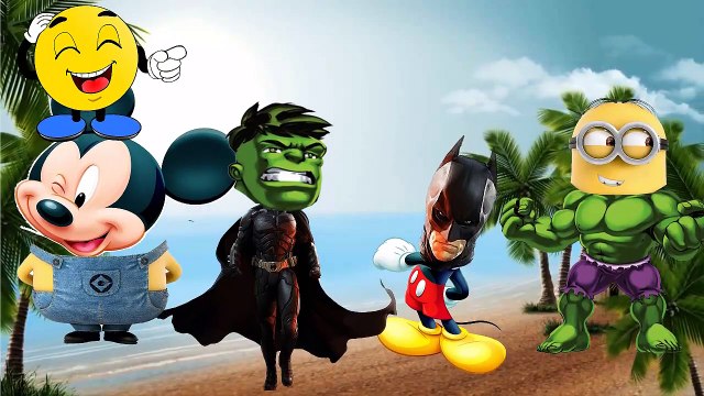 Wrong Heads Bad Batman Hulk and Minions Finger Family Nursery Rhymes