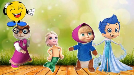 Wrong Heads Elsa Anna anh Kid Gang Finger Family Nursery Rhymes