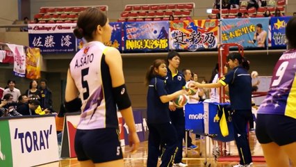 〖女子バレー〗佐藤あり紗の余裕の試合前練習 　日立vsトヨタ
