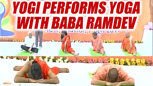 CM Yogi Adityanath performs Yoga with Baba Ramdev | Oneindia News