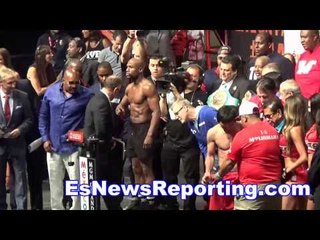 full many pacquiao vs floyd mayweather faceoff and weigh in - EsNews