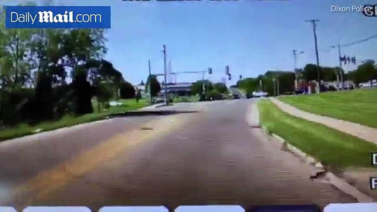 Moment Good Samaritan dives through window of runaway car