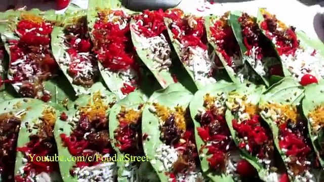 Indian Street Food - Mitha Pan (Sweet Betel Leaf) - Street Food India Kolkata Food Street