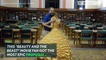 Guy sews dress from 'Beauty and the Beast' for