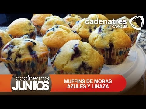 Receta de muffins de moras azules y linaza / Recipe blueberry muffins and flaxseed