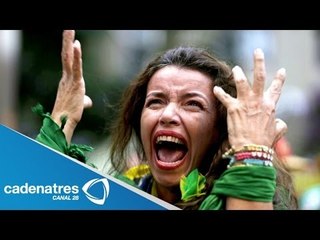 Brasileños lloran eliminación en el Mundial tras la goleada 7-1 ante Alemania