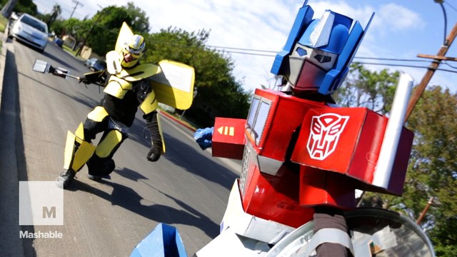 200 million dollars is for suckers! All you need is cardboard to recreate the 'Transformers: The Last Knight' trailer.