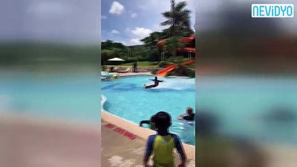 Havuzda akılalmaz hareket!