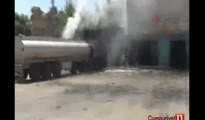 Akaryakıt tankeri patladı: 2 yaralı