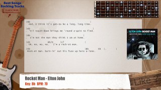 Rocket Man - Elton John Guitar Backing Track with chords and lyrics