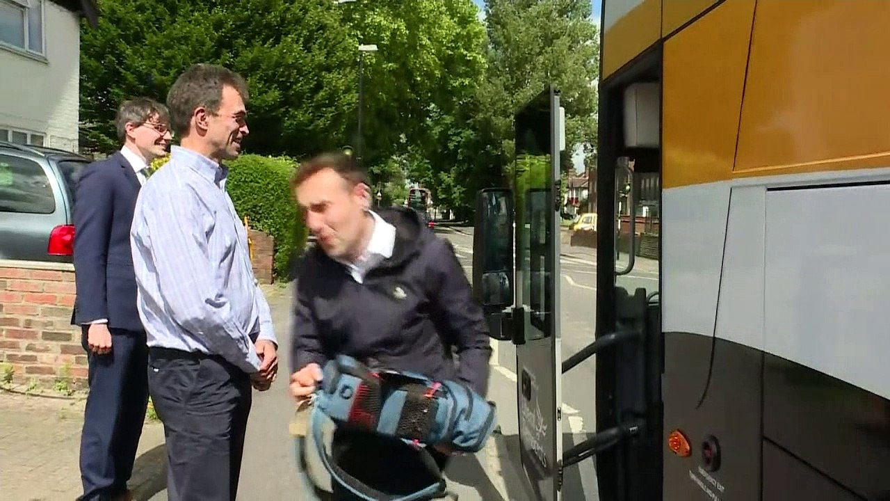 Lib Dem battle bus driver forgets to let Tim Farron off