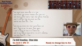 I'm Still Standing - Elton John Guitar Backing Track with chords and lyrics