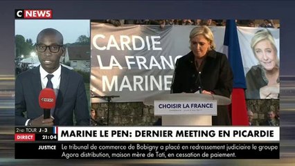 Duplex : dernier meeting Marine Le Pen en Picardie avant 2e tour présidentielle