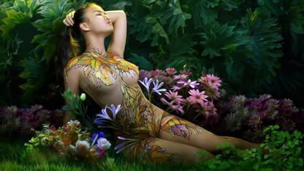 Incredible Body Painting Flower - Full Body Painting Girl Beautiful