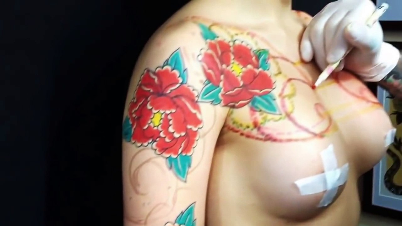 Japanese Traditional Botan Tattoo Beautiful Women