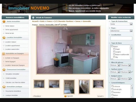 Vente appartement immeuble à vendre Jonzac (17500) – Immobilier particulier à particulier – Charente maritime