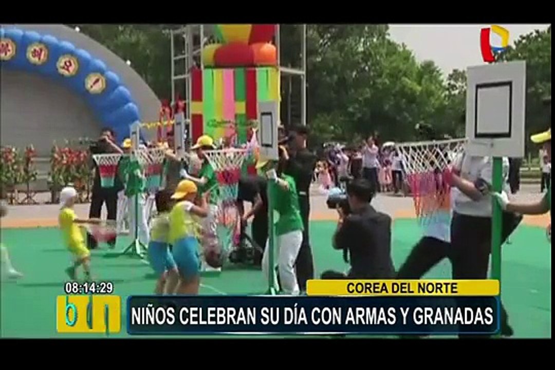 Corea del Norte: niños festejan su día jugando a la guerra