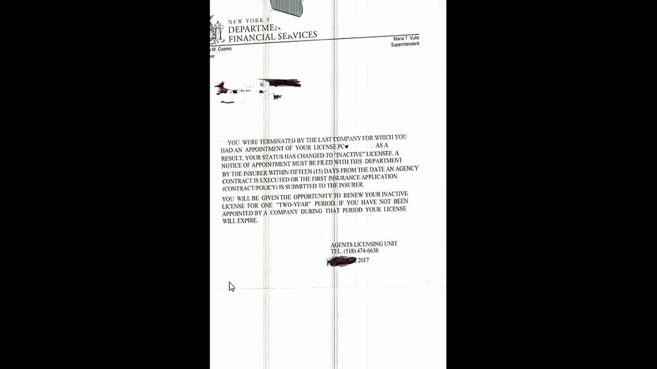 Termination of agent letter