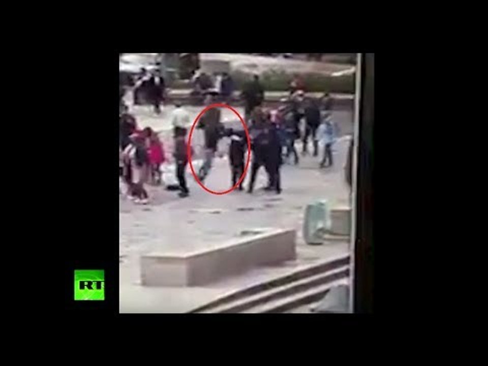 'This is for Syria': Moment Notre Dame attacker struck police officer with hammer