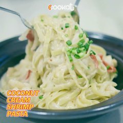 Cookat - -Coconut Cream Shrimp Pasta- Cream pasta is always...