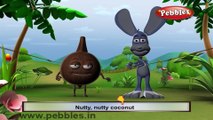 Coconut | 3D animated nursery rhymes for kids with lyrics  | popular Vegetables rhyme for kids | Coconut song  | Vegetables songs | Funny rhymes for kids | cartoon  | 3D animation | Top rhymes of Vegetables for children