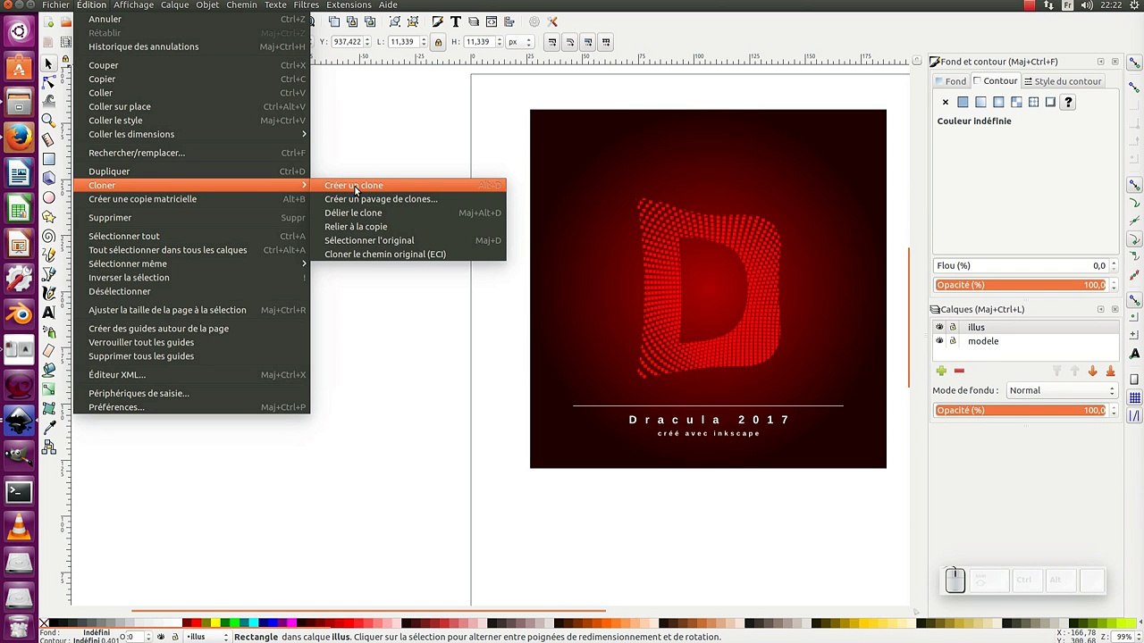 Tuto inkscape : Réalisation d'un logo avec la lettre "D" (comme Dracula...)