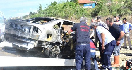 Çorum'da Su Kanalına Uçan LPG'li Otomobil Patladı